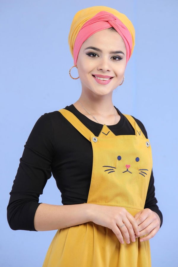 02 7027 SALOPET ELBiSE - HARDAL Sarı - 7027
