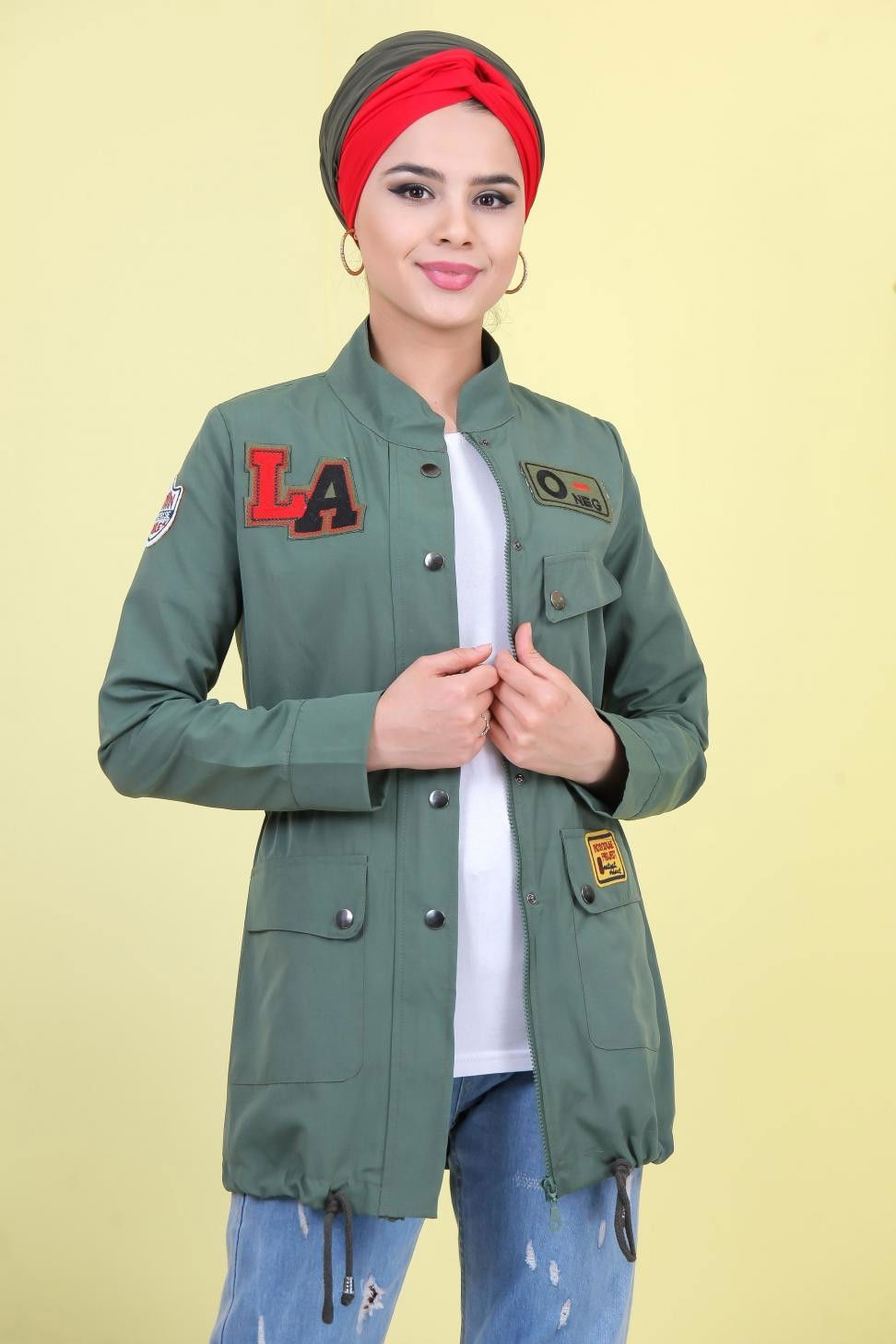 Poplin Ceket Haki - 02 7038 Haki - 7038