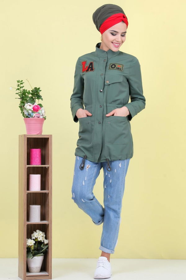 Poplin Ceket Haki - 02 7038 Haki - 7038