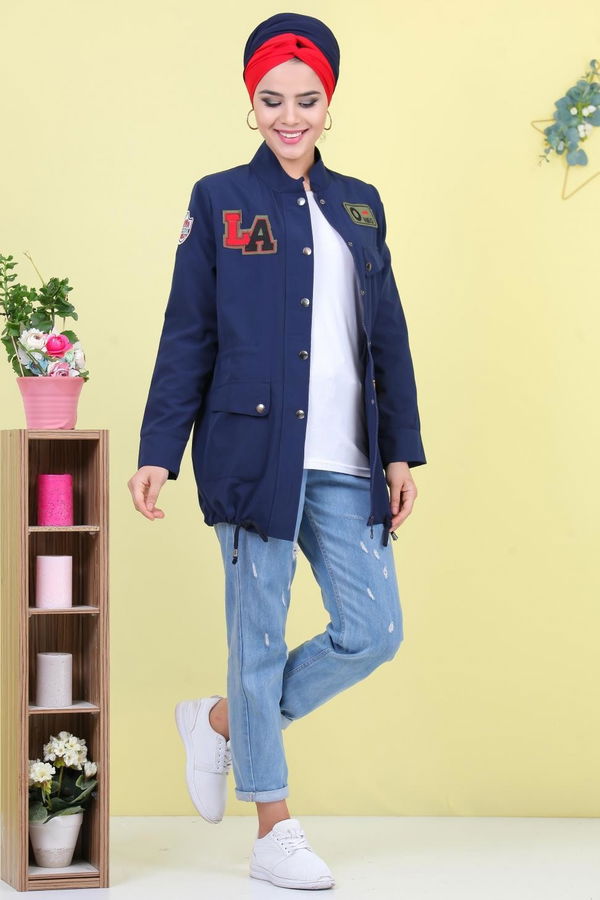 Poplin Ceket Lacivert - 02 7038 Lacivert - 7038