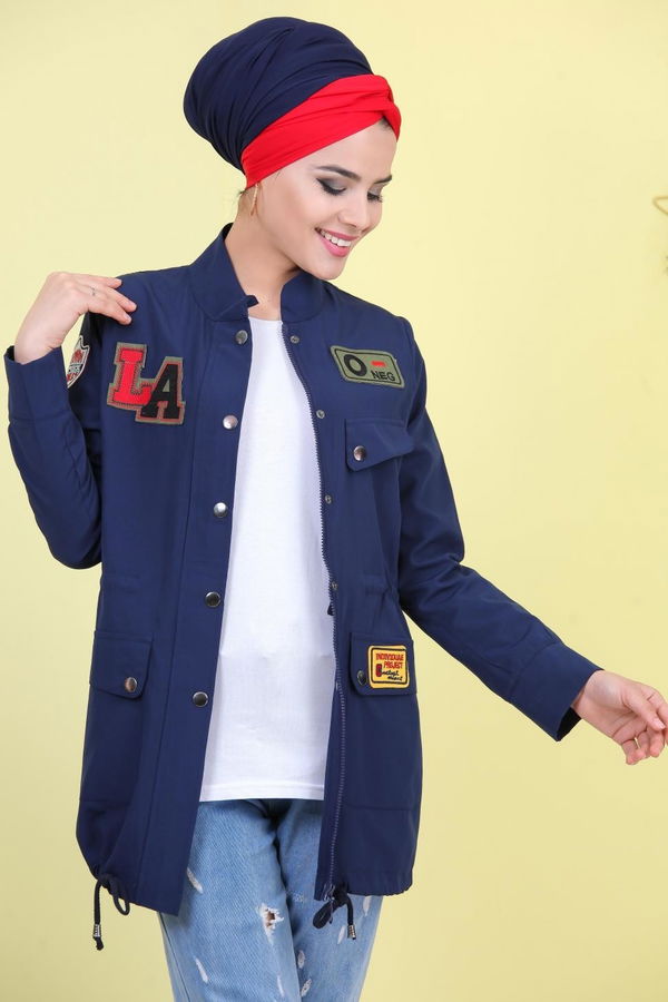 Poplin Ceket Lacivert - 02 7038 Lacivert - 7038