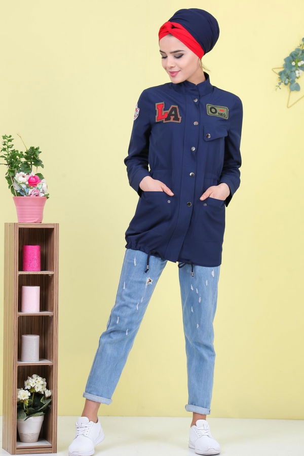 Poplin Ceket Lacivert - 02 7038 Lacivert - 7038