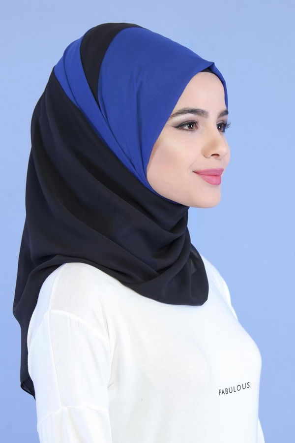 Şifon Şal Saks - 02 7109 Mavi - 7109