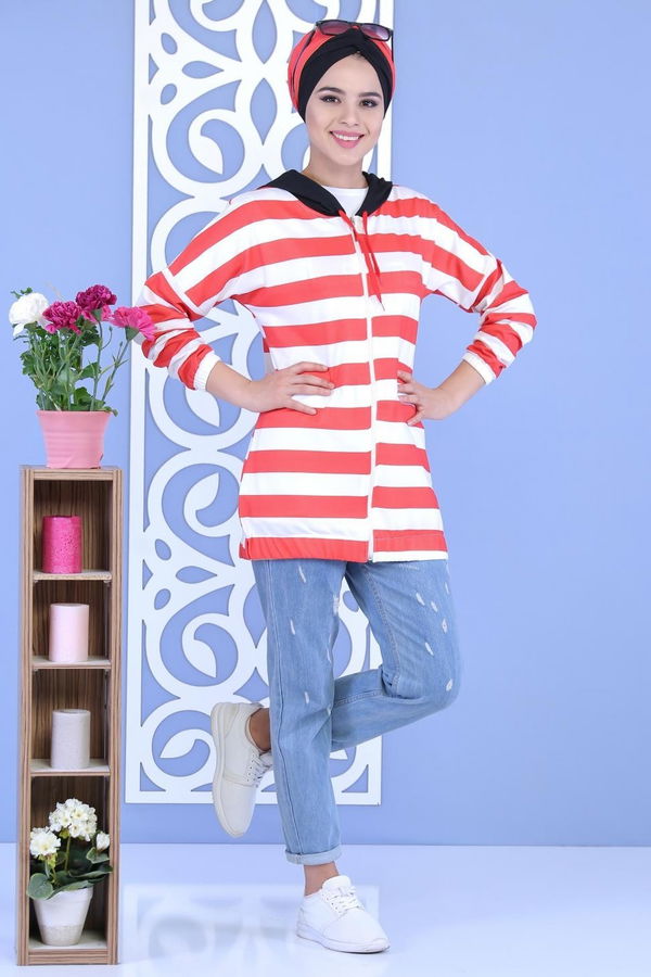Hırka Tunik Kırmızı - 02 5123 Kırmızı - 5123