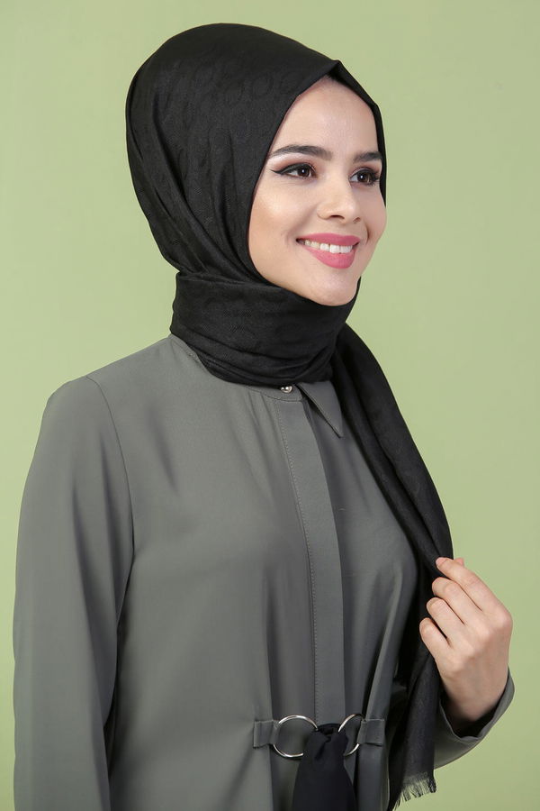 Keten Şal Siyah Siyah - 7144