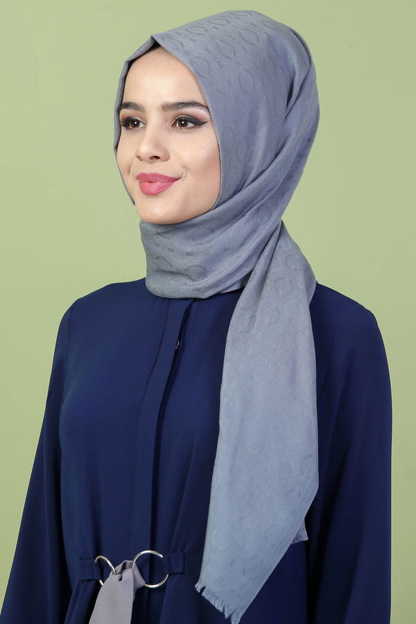 Keten Şal Siyah Gri - 7144