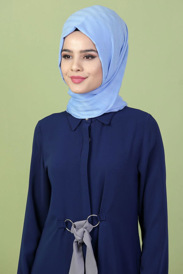 Keten Şal Zümrüt  Mavi - 7148