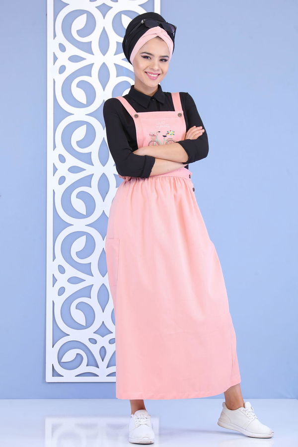 Bisiklet Baskılı Salopet Pembe - 02 7155 Pembe - 7155