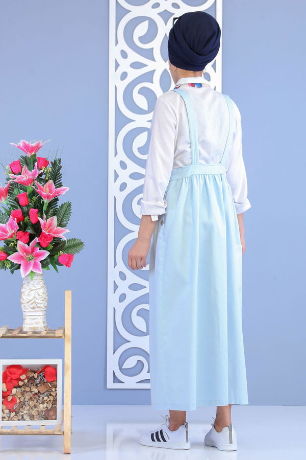 Kedi Baskılı Salopet Bebe Mavi - 02 7169 Mavi - 7169