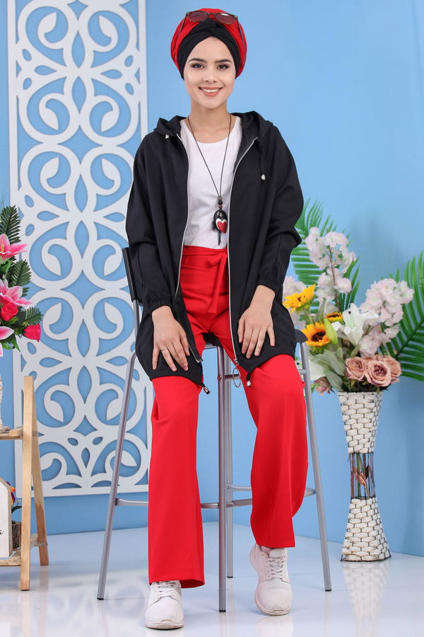 Bol Paça Pantolon - Kırmızı 02 6396 Kırmızı - 6396 Kırmızı