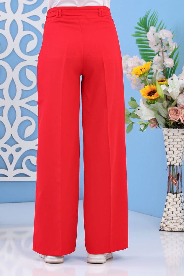 Bol Paça Pantolon - Kırmızı 02 6396 Kırmızı - 6396 Kırmızı