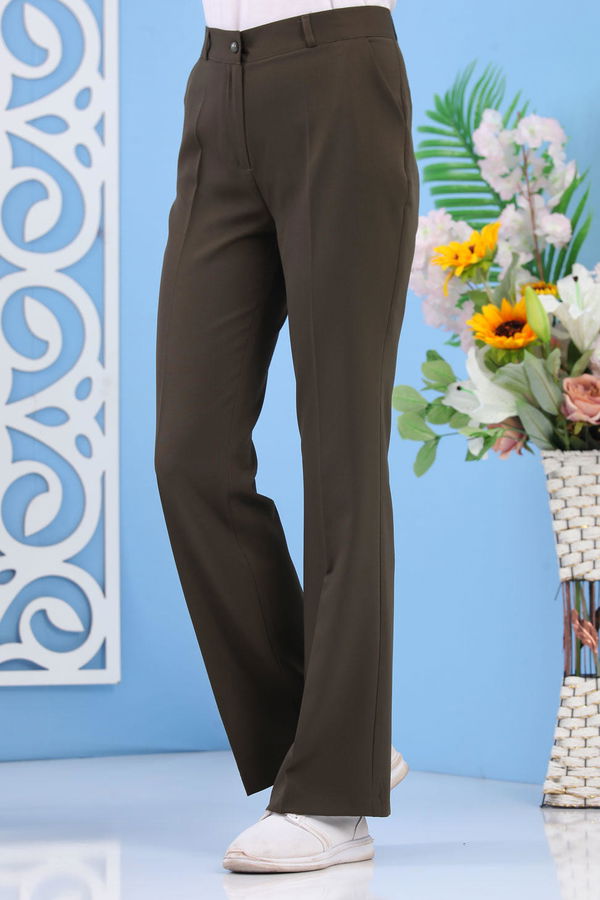 İspanyol Paça Pantolon Haki - 02 6517 Haki - 6517