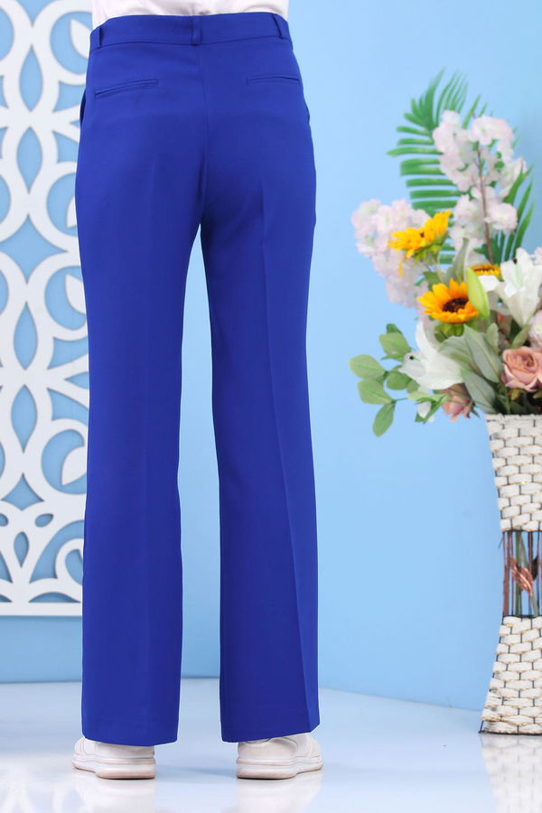 İspanyol Paça Pantolon Saks - 02 6517 Mavi - 6517 MAVİ