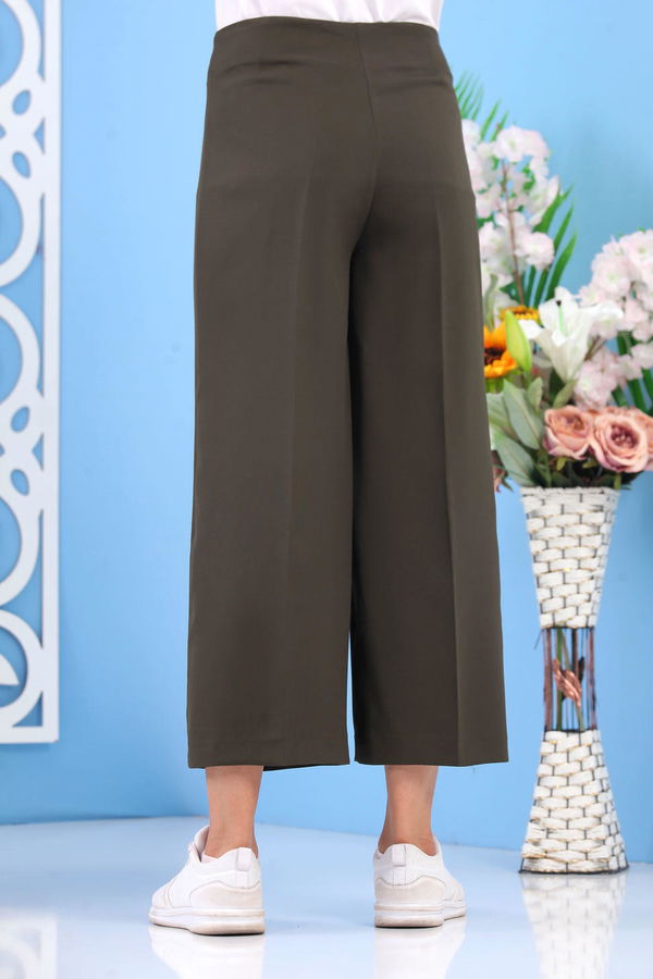Fermuarlı Bol Paça Pantolon Haki - 02 6922 Haki - 6922
