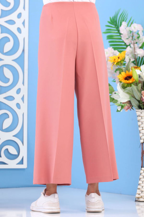Fermuarlı Bol Paça Pantolon Pudra - 02 6922 Pembe - 6922