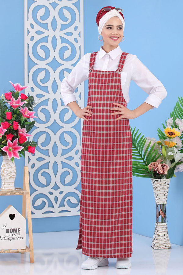Ekose Salopet Siyah Bordo - 7257