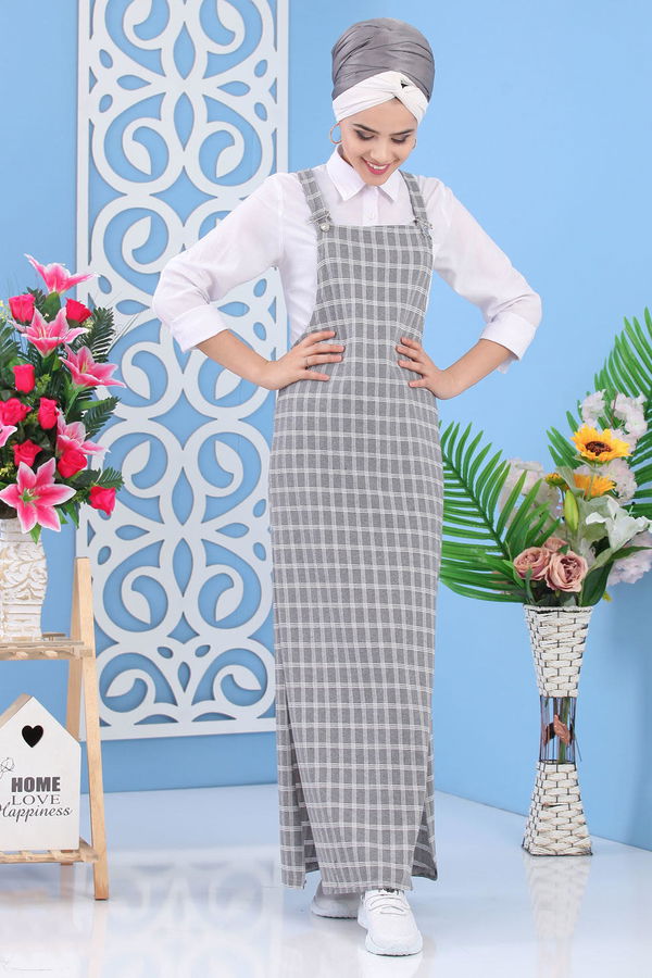 Ekose Salopet Siyah Gri - 7257