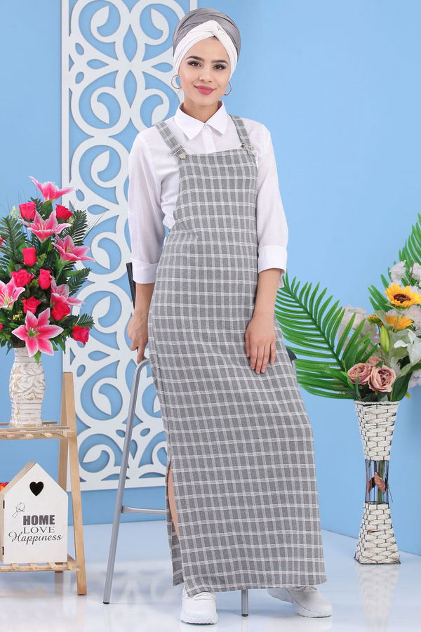Ekose Salopet Siyah Gri - 7257