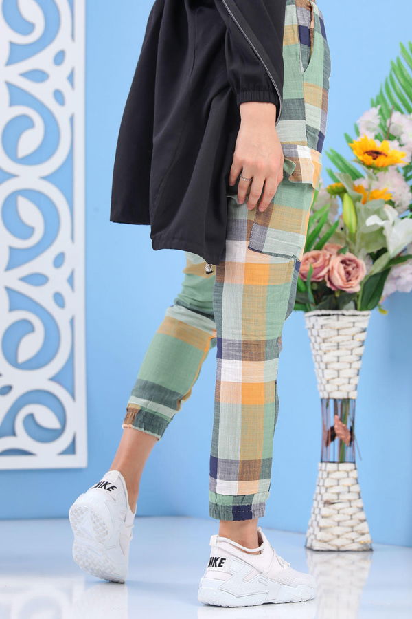 Ekose Kargo Pantolon Yeşil - 02 7262 Yeşil - 7262