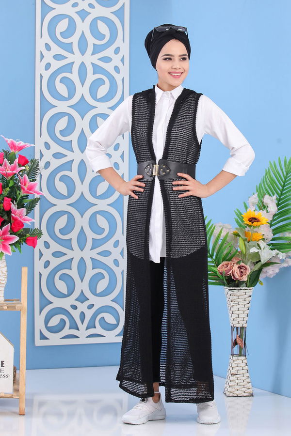 Spor Düğmeli Yelek Siyah - 03 5139 Siyah - 5139