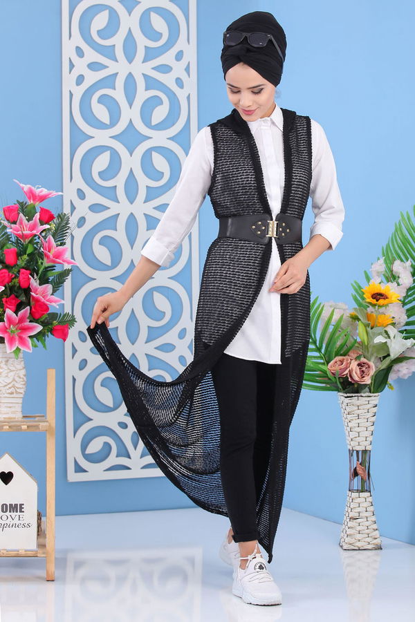 Spor Düğmeli Yelek Siyah - 03 5139 Siyah - 5139