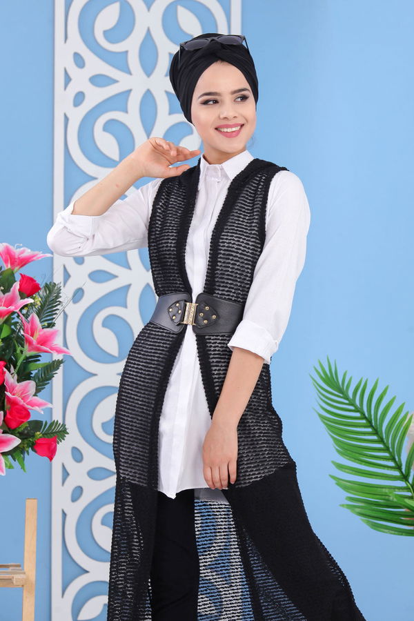 Spor Düğmeli Yelek Siyah - 03 5139 Siyah - 5139