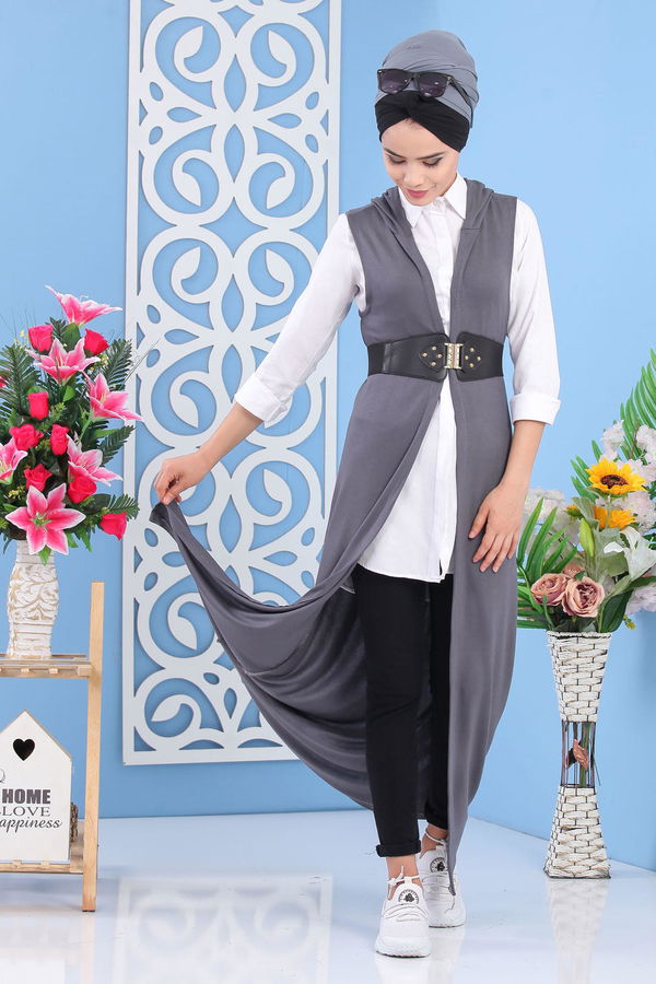Spor Düğmeli Yelek Füme - 03 5139 Antrasit - 5139