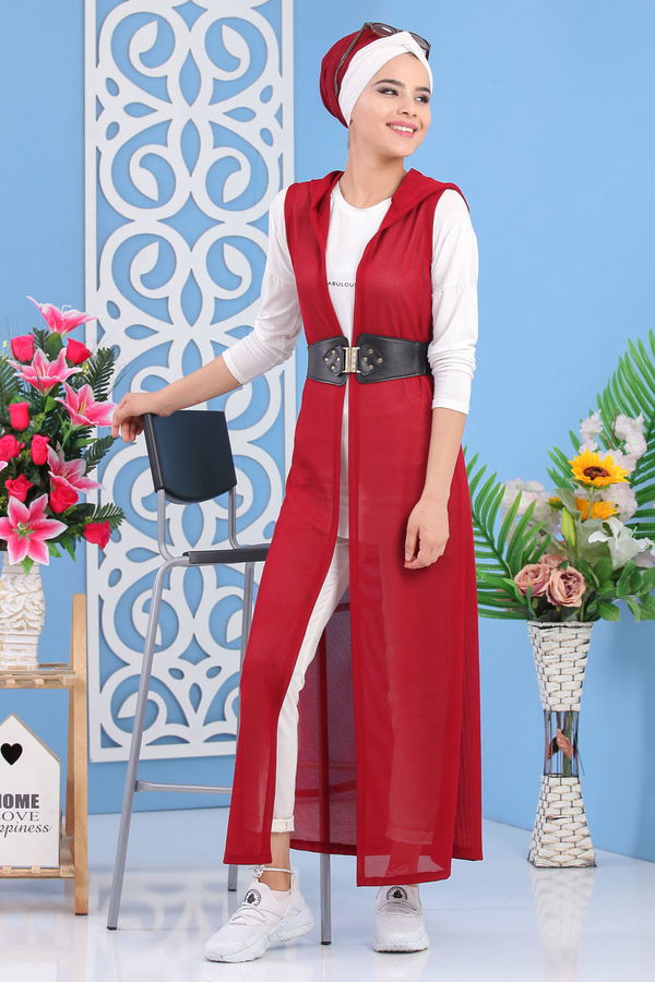 Spor Düğmeli Yelek K.Bordo - 03 5139 Bordo - 5139