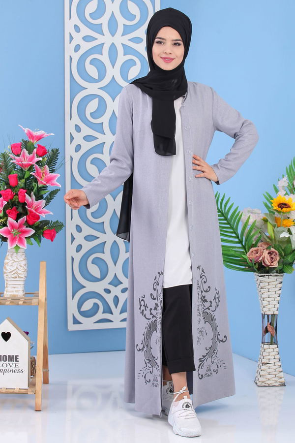 İşlemeli Kap Gri - 02 0857 Gri - 857 GRİ