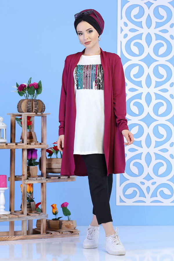 Hırka Jile - Mürdüm 02 7323 Mürdüm - 7323