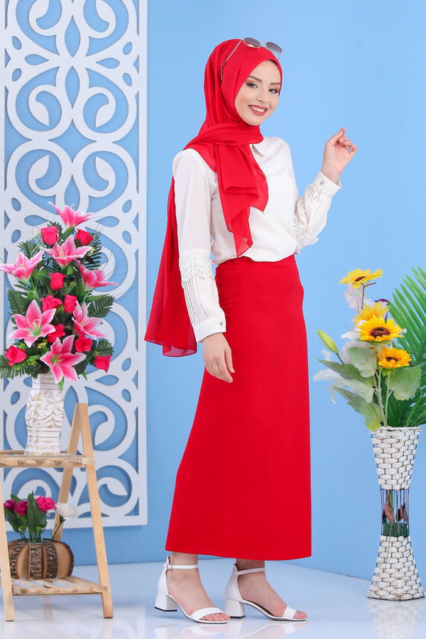 Etek Kırmızı - 02 7408 Kırmızı - 7408 Kırmızı