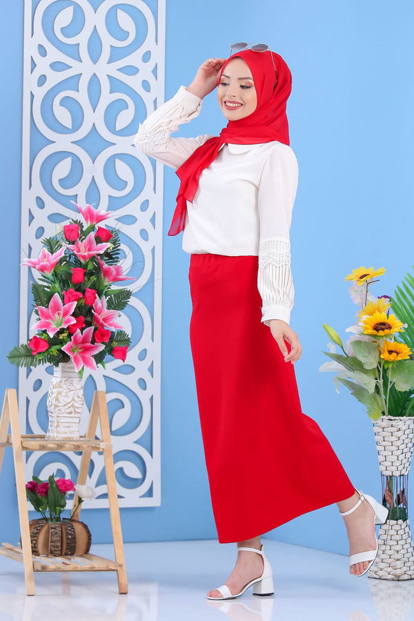 Etek Kırmızı - 02 7408 Kırmızı - 7408 Kırmızı
