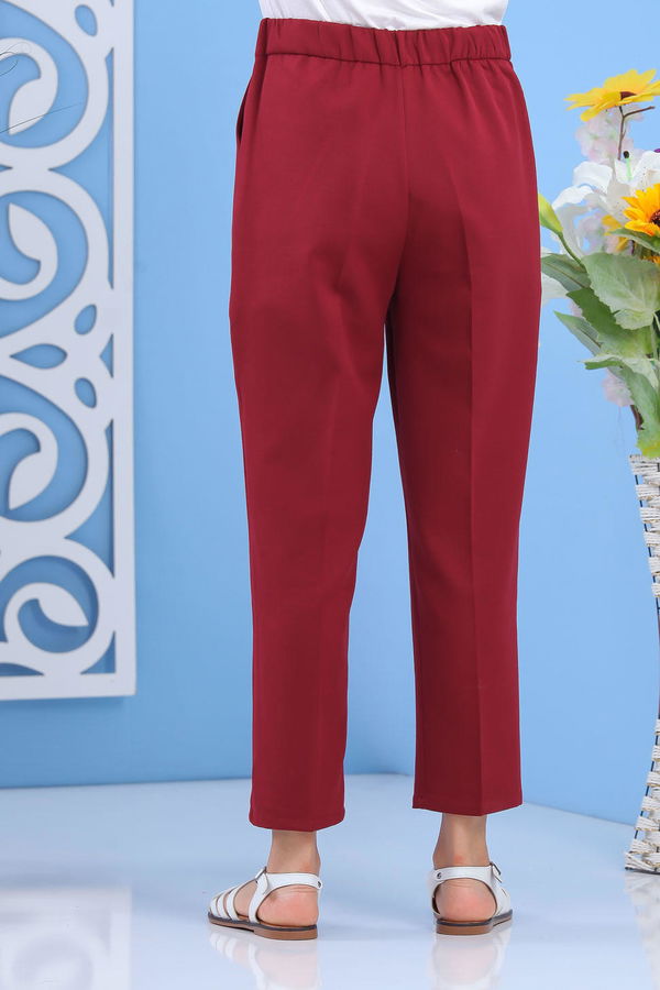 Beli Lastikli Pantolon Bordo - 02 7407 Bordo - 7407