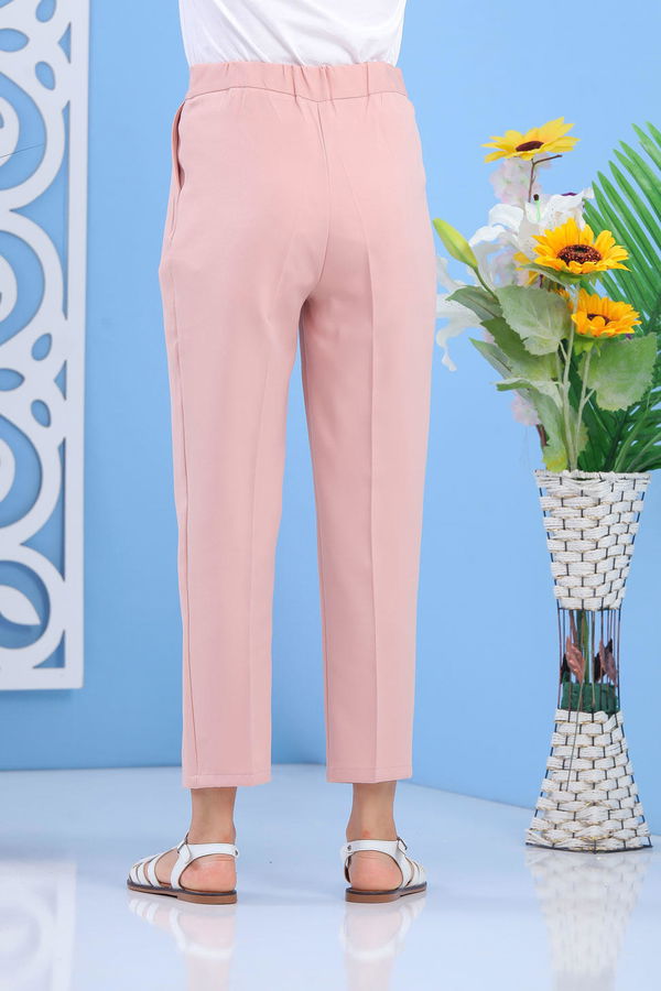 Beli Lastikli Pantolon Pudra - 02 7407 Pembe - 7407 PEMBE