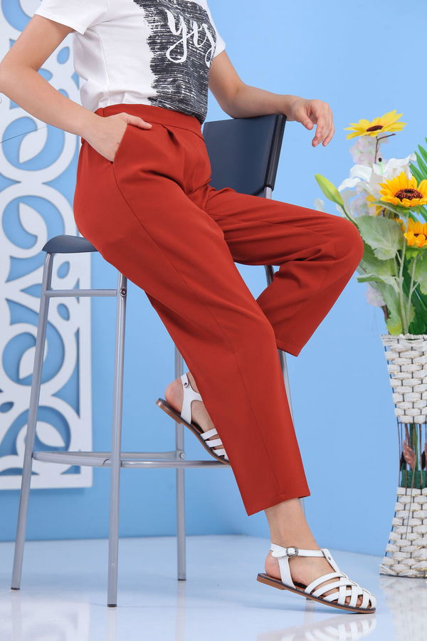 Beli Lastikli Pantolon Kiremit - 02 7407 Kiremit - 7407