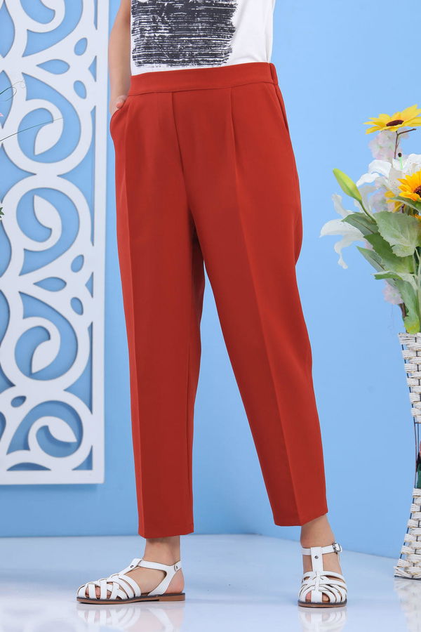 Beli Lastikli Pantolon Kiremit - 02 7407 Kiremit - 7407