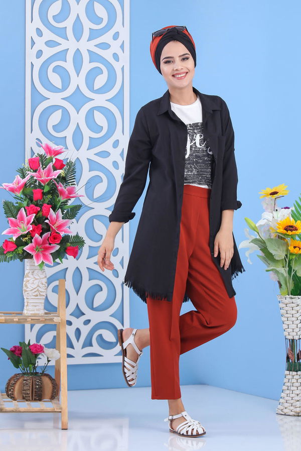 Beli Lastikli Pantolon Kiremit - 02 7407 Kiremit - 7407