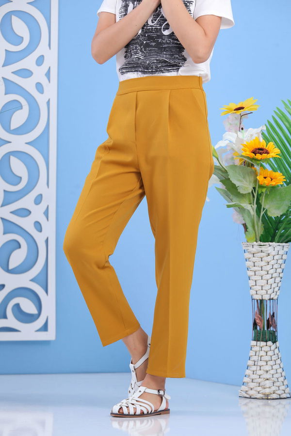 Beli Lastikli Pantolon Taba - 02 7407 Taba - 7407