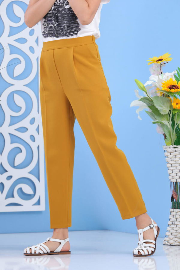 Beli Lastikli Pantolon Taba - 02 7407 Taba - 7407