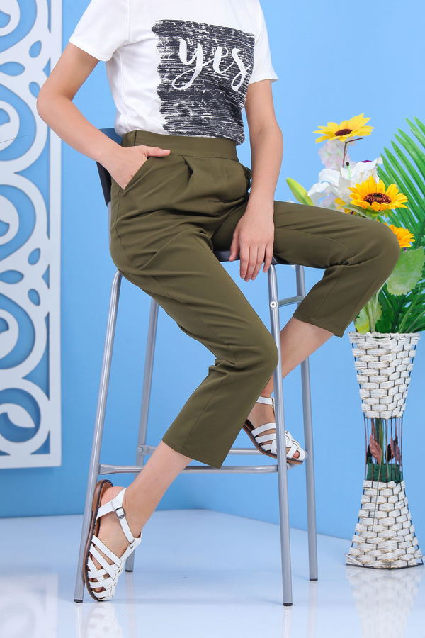 Beli Lastikli Pantolon Haki - 02 7407 Haki - 7407