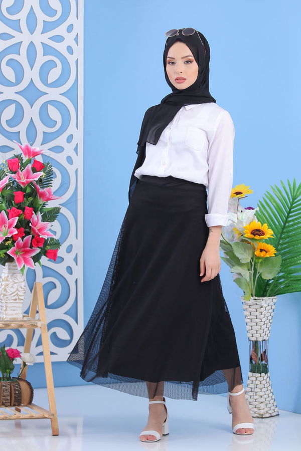 Tüllü Etek Siyah - 02 7412 Siyah - 7412 SİYAH