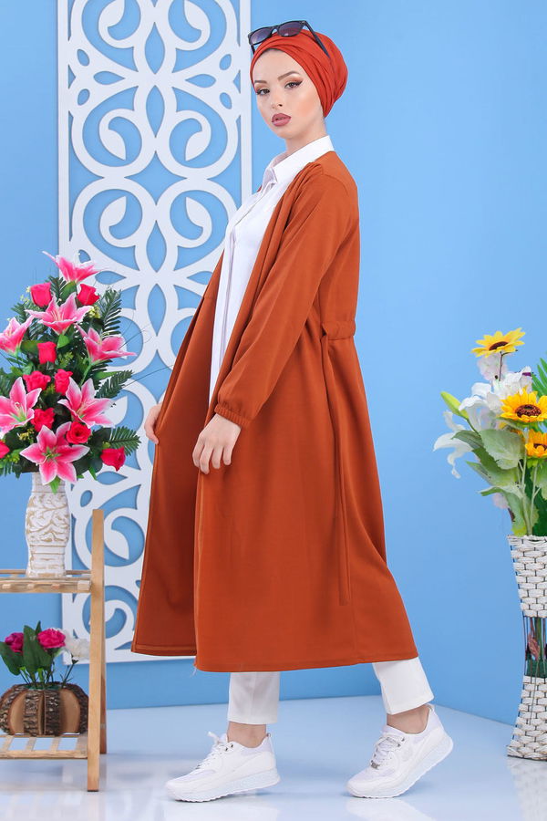 Kuşaklı Hırka Siyah Taba - 6950 TABA