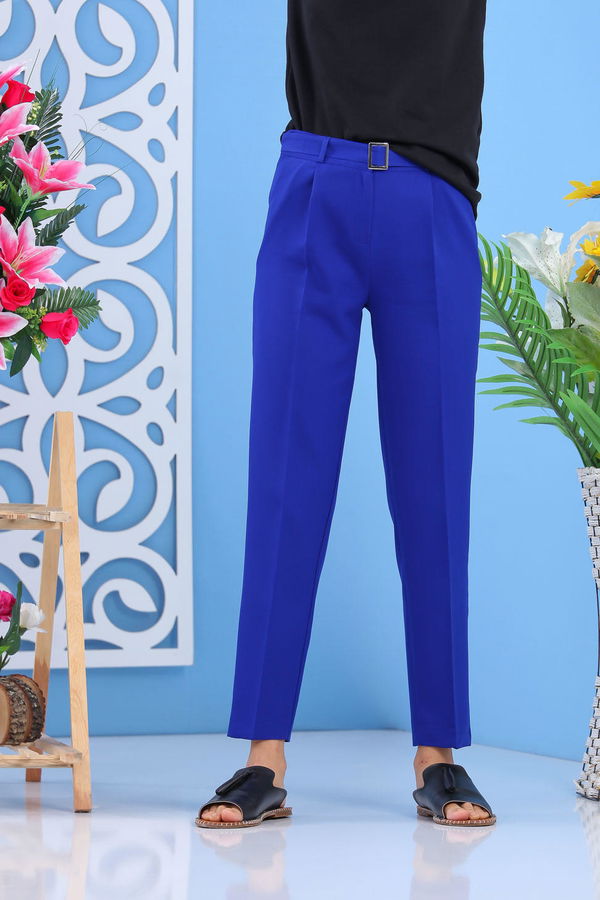 Pantolon Kemer Saks - 02 7418 Mavi - 7418