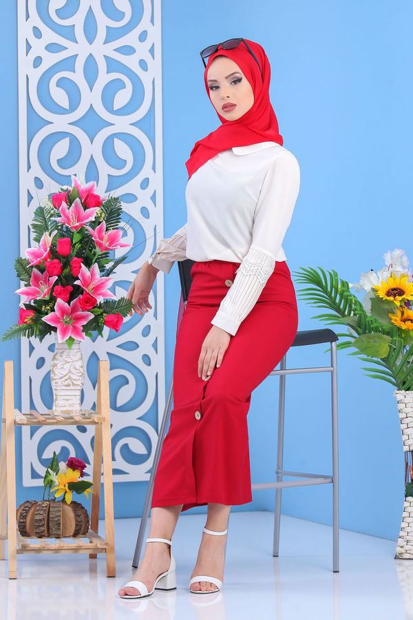 Dügme Detay Etek Fuşya - 02 7478 Fuşya - 7478