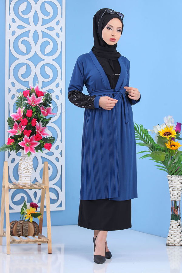 Pullu Hırka Taba Mavi - 7463