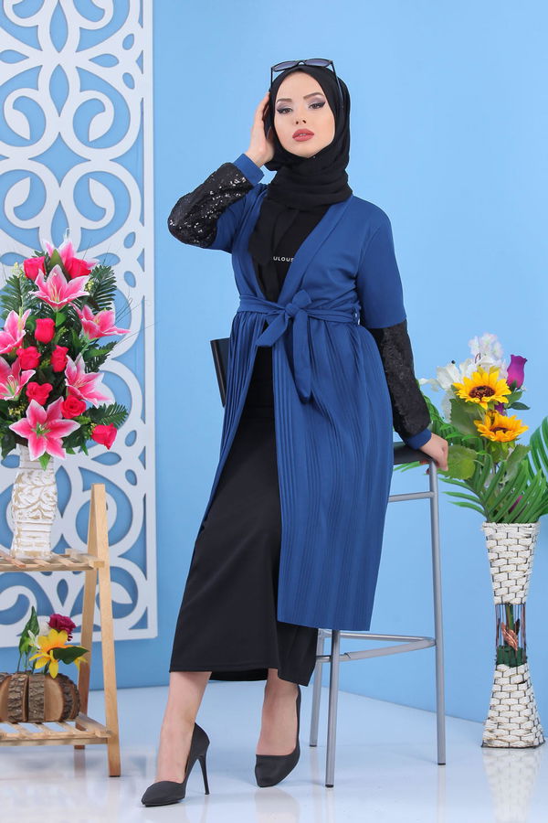 Pullu Hırka Taba Mavi - 7463