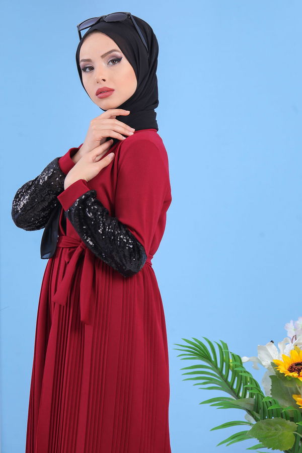 Pullu Hırka Taba Bordo - 7463