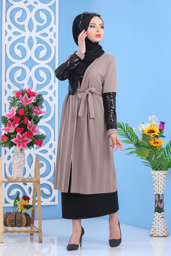 Pullu Hırka Taba Vizon - 7463