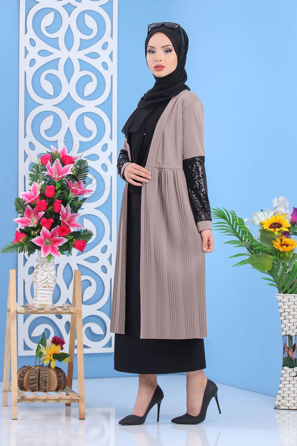 Pullu Hırka Taba Vizon - 7463