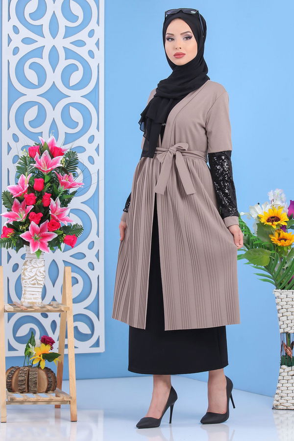 Pullu Hırka Taba Vizon - 7463